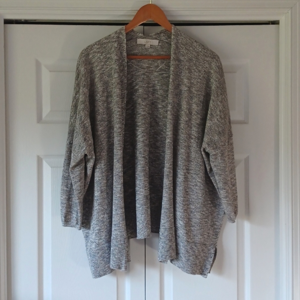 2/$12 LOFT Gray / Silver Medium Cardigan